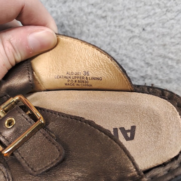 Alegria Classic Clog Sandal Women EU 36 / US 6 Bronze Metallic Leather ALG-201 - Picture 16 of 16